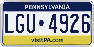 PA license plate LGU4926