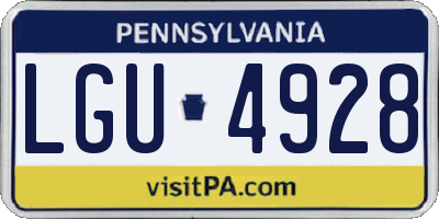 PA license plate LGU4928