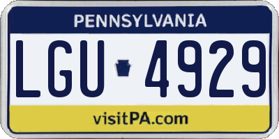 PA license plate LGU4929