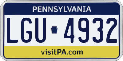 PA license plate LGU4932