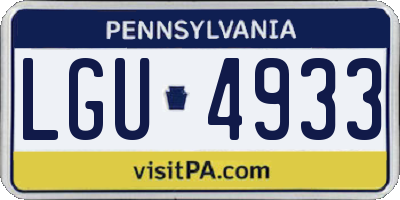 PA license plate LGU4933