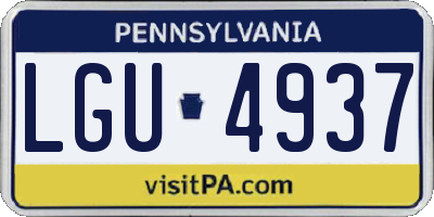 PA license plate LGU4937