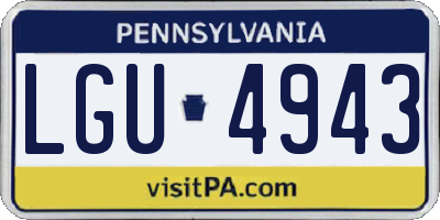 PA license plate LGU4943