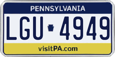 PA license plate LGU4949