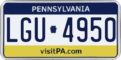 PA license plate LGU4950