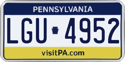 PA license plate LGU4952