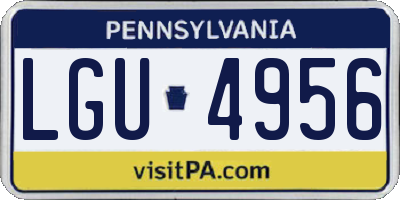 PA license plate LGU4956