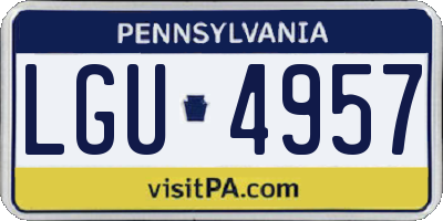 PA license plate LGU4957