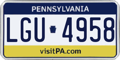 PA license plate LGU4958