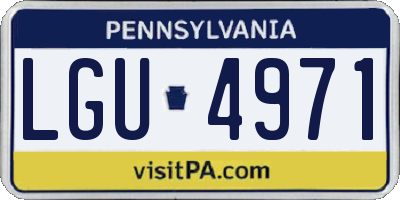 PA license plate LGU4971