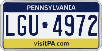 PA license plate LGU4972