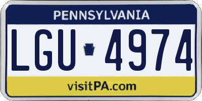 PA license plate LGU4974