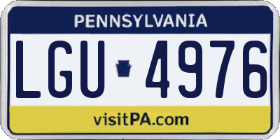 PA license plate LGU4976