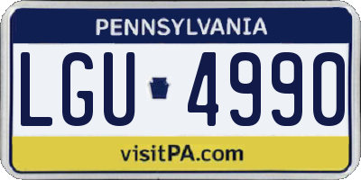 PA license plate LGU4990