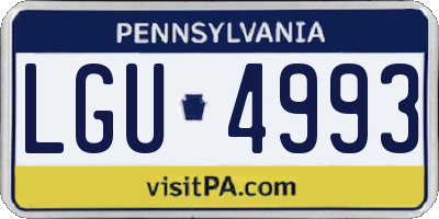 PA license plate LGU4993