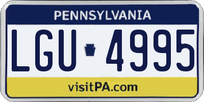 PA license plate LGU4995
