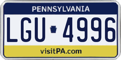 PA license plate LGU4996