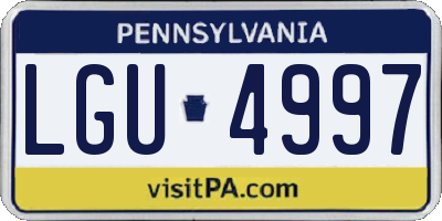PA license plate LGU4997