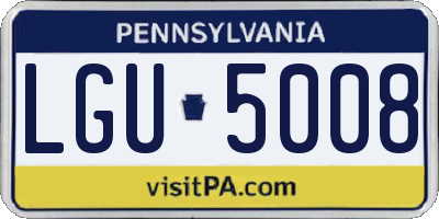 PA license plate LGU5008