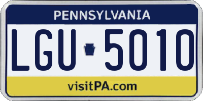 PA license plate LGU5010