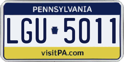 PA license plate LGU5011