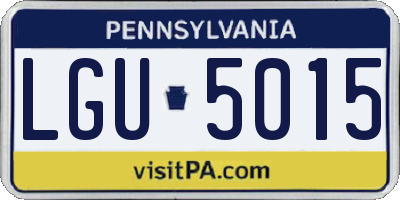 PA license plate LGU5015