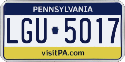PA license plate LGU5017