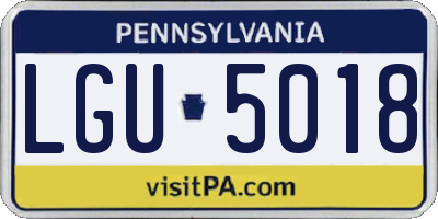 PA license plate LGU5018