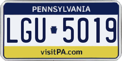 PA license plate LGU5019
