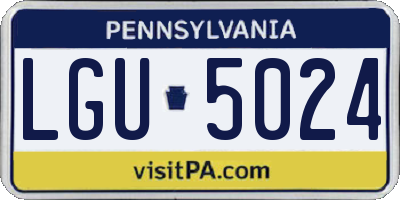 PA license plate LGU5024