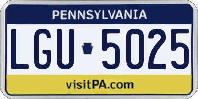 PA license plate LGU5025