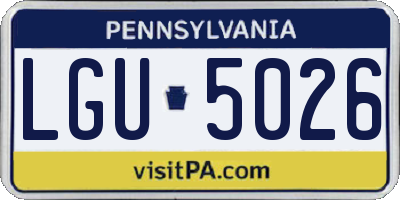 PA license plate LGU5026