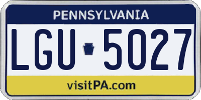 PA license plate LGU5027
