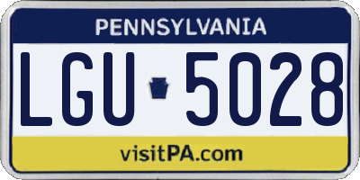 PA license plate LGU5028
