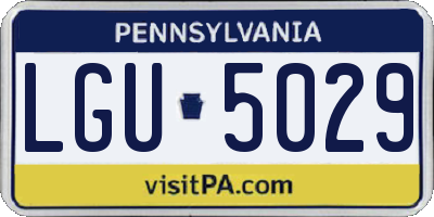 PA license plate LGU5029