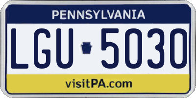PA license plate LGU5030