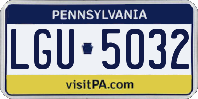 PA license plate LGU5032