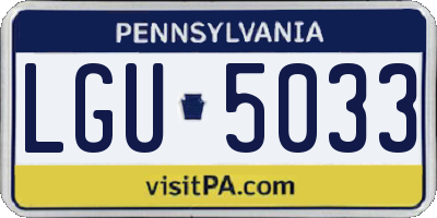 PA license plate LGU5033