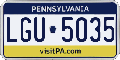 PA license plate LGU5035