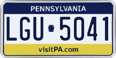PA license plate LGU5041