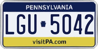 PA license plate LGU5042