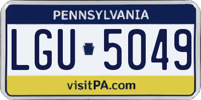 PA license plate LGU5049