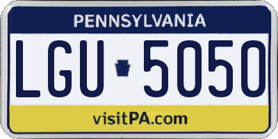 PA license plate LGU5050