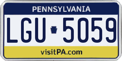PA license plate LGU5059