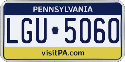 PA license plate LGU5060