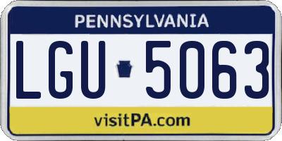 PA license plate LGU5063