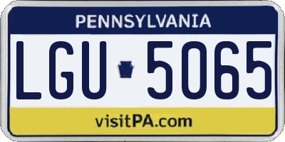 PA license plate LGU5065