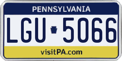 PA license plate LGU5066