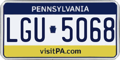 PA license plate LGU5068