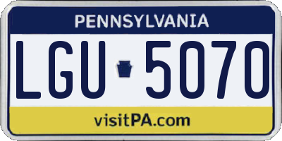 PA license plate LGU5070